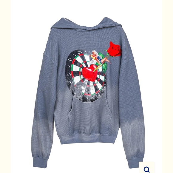 Boys Lie Blue Hoodie with Dartboard Graphic - Picture 1 of 2